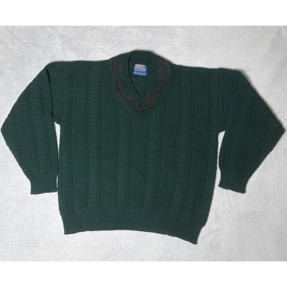 Vintage Pendleton Virgin Wool Made In USA V-Neck Sweater-XL Read Description